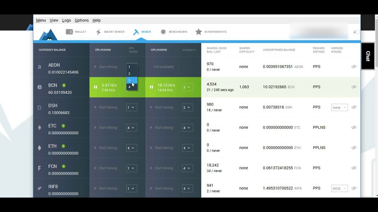 Minergate Interface
